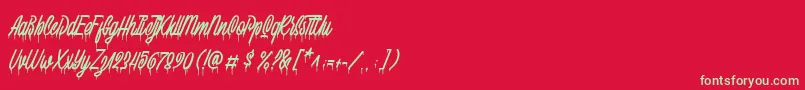 Squizers Marker Demo Font – Green Fonts on Red Background