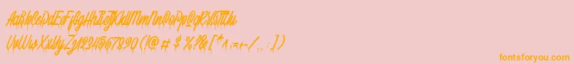 Squizers Marker Demo-Schriftart – Orangefarbene Schriften auf rosa Hintergrund