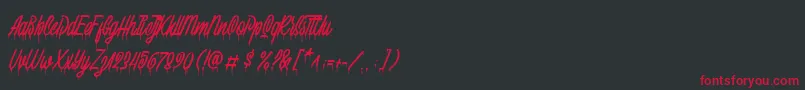 Squizers Marker Demo Font – Red Fonts on Black Background