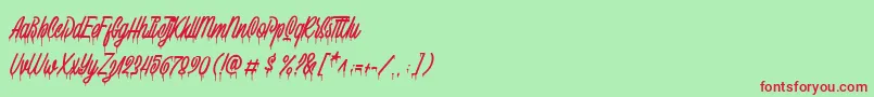 Squizers Marker Demo Font – Red Fonts on Green Background