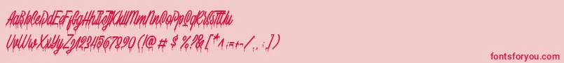 Squizers Marker Demo Font – Red Fonts on Pink Background