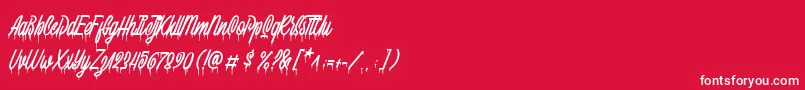 Squizers Marker Demo Font – White Fonts on Red Background