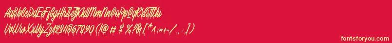 Squizers Marker Demo Font – Yellow Fonts on Red Background