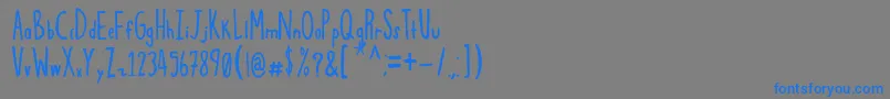 フォントSqwoze – 灰色の背景に青い文字