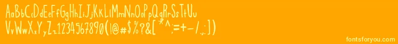 Sqwoze Font – Yellow Fonts on Orange Background