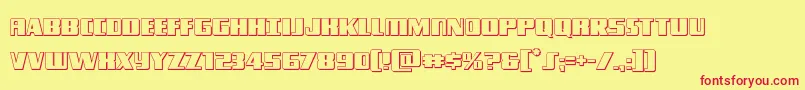 フォントTyphoon3D – 赤い文字の黄色い背景