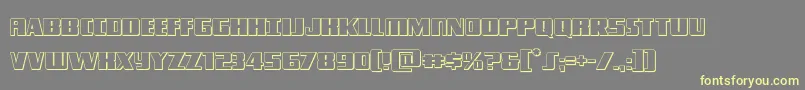 フォントTyphoon3D – 黄色のフォント、灰色の背景