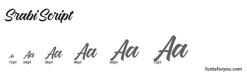 Srabi Script Font Sizes