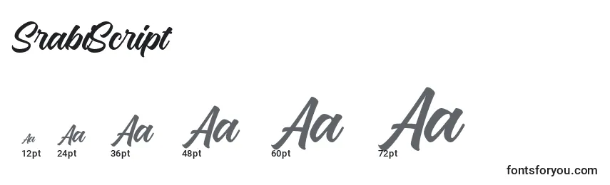 SrabiScript Font Sizes