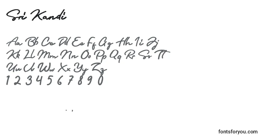 Schriftart Sri Kandi – Alphabet, Zahlen, spezielle Symbole