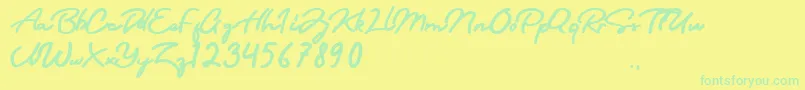 Sri Kandi-Schriftart – Grüne Schriften auf gelbem Hintergrund