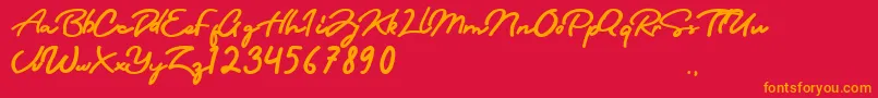 Sri Kandi Font – Orange Fonts on Red Background