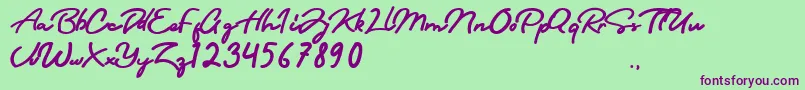 Sri Kandi-Schriftart – Violette Schriften auf grünem Hintergrund