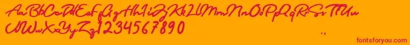 Sri Kandi Font – Red Fonts on Orange Background