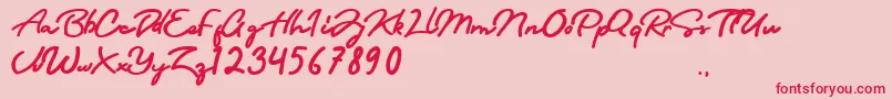 Sri Kandi Font – Red Fonts on Pink Background