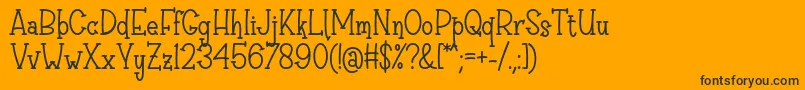 Sri Muliyo Font by Rifki 7NTypes-Schriftart – Schwarze Schriften auf orangefarbenem Hintergrund