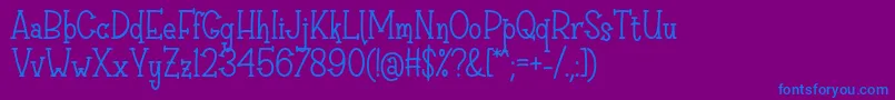 Fonte Sri Muliyo Font by Rifki 7NTypes – fontes azuis em um fundo violeta