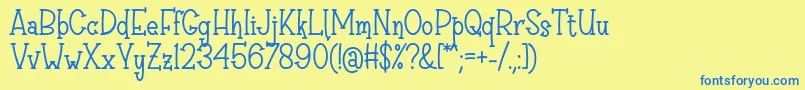 Sri Muliyo Font by Rifki 7NTypes Font – Blue Fonts on Yellow Background