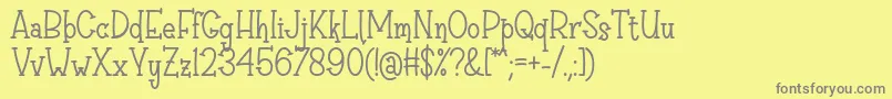 Sri Muliyo Font by Rifki 7NTypes-fontti – harmaat kirjasimet keltaisella taustalla
