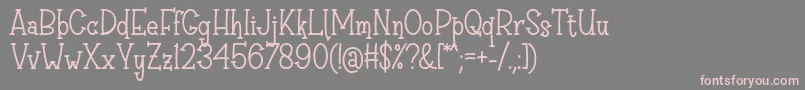 フォントSri Muliyo Font by Rifki 7NTypes – 灰色の背景にピンクのフォント
