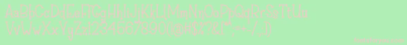 Sri Muliyo Font by Rifki 7NTypes-fontti – vaaleanpunaiset fontit vihreällä taustalla