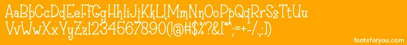 Sri Muliyo Font by Rifki 7NTypes-Schriftart – Weiße Schriften auf orangefarbenem Hintergrund