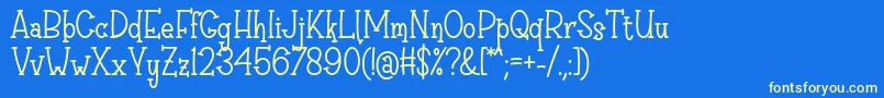 Sri Muliyo Font by Rifki 7NTypes Font – Yellow Fonts on Blue Background