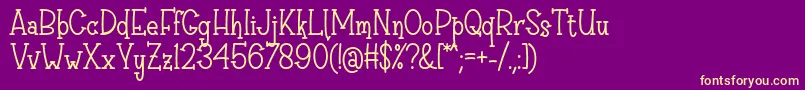 Fonte Sri Muliyo Font by Rifki 7NTypes – fontes amarelas em um fundo roxo