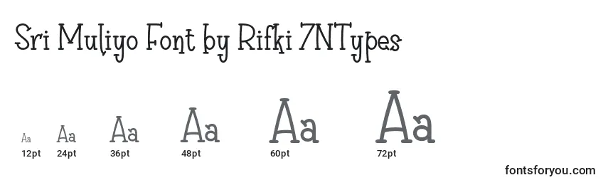 Размеры шрифта Sri Muliyo Font by Rifki 7NTypes