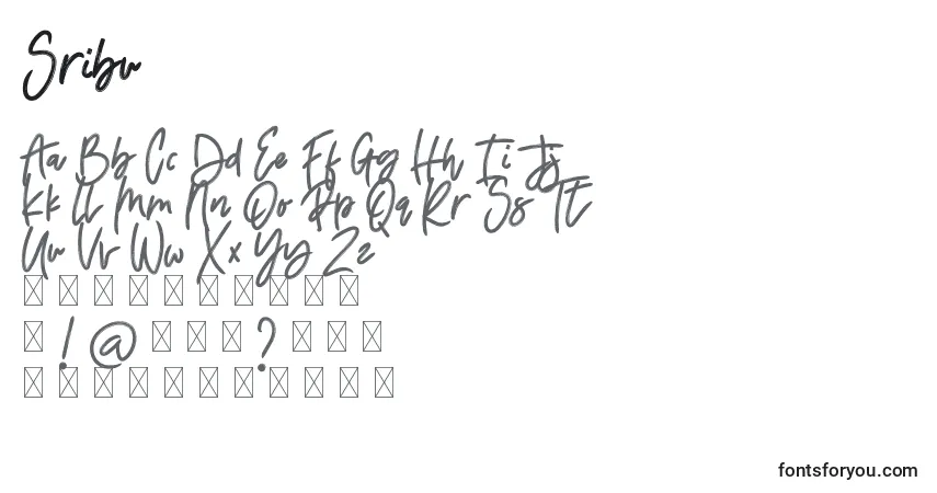 Sribu Font – alphabet, numbers, special characters