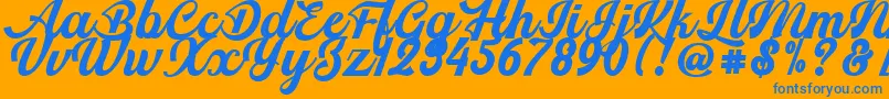 Srikandy Font – Blue Fonts on Orange Background