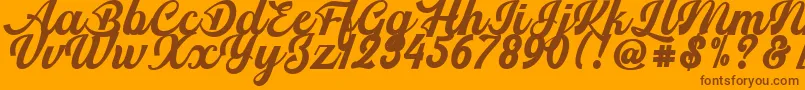 Srikandy Font – Brown Fonts on Orange Background