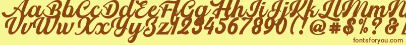 Srikandy Font – Brown Fonts on Yellow Background