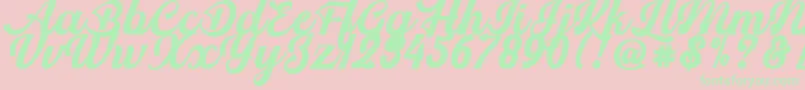 Srikandy Font – Green Fonts on Pink Background