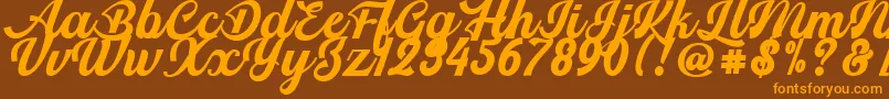 Srikandy Font – Orange Fonts on Brown Background