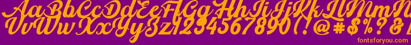 Srikandy Font – Orange Fonts on Purple Background