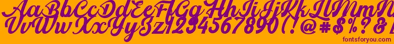 Srikandy Font – Purple Fonts on Orange Background