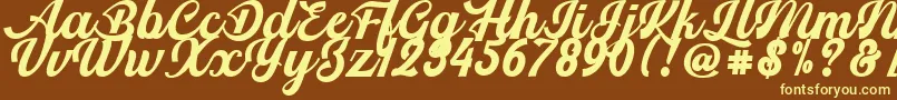 Srikandy Font – Yellow Fonts on Brown Background