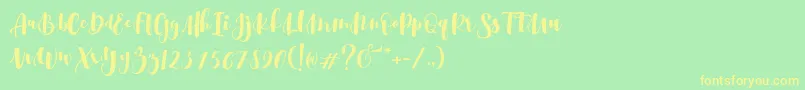 Fonte Srikonitta Script Two   Dafont – fontes amarelas em um fundo verde