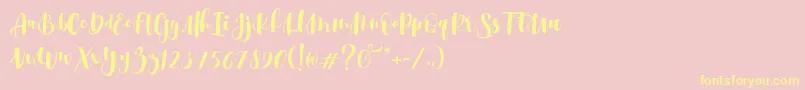 Srikonitta Script Two   Dafont Font – Yellow Fonts on Pink Background