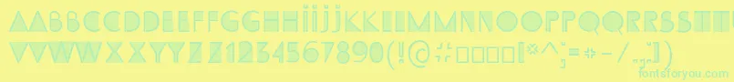 SS Adec2 0 initials Font – Green Fonts on Yellow Background