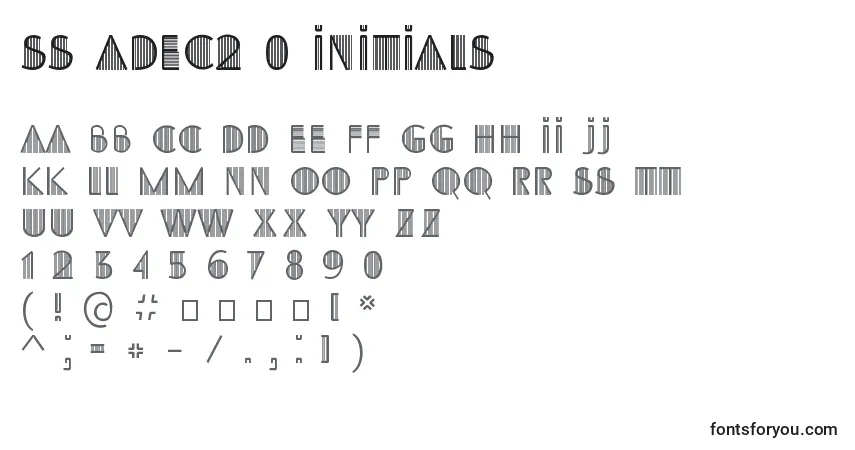 Czcionka SS Adec2 0 initials (141788) – alfabet, cyfry, specjalne znaki