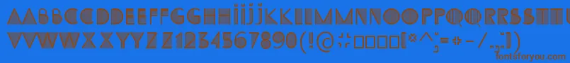 SS Adec2 0 initials-Schriftart – Braune Schriften auf blauem Hintergrund
