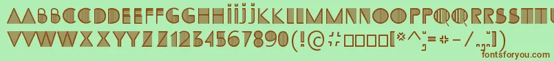 フォントSS Adec2 0 initials – 緑の背景に茶色のフォント