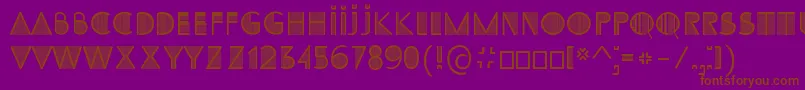 SS Adec2 0 initials-Schriftart – Braune Schriften auf violettem Hintergrund