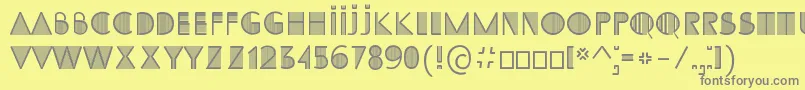フォントSS Adec2 0 initials – 黄色の背景に灰色の文字