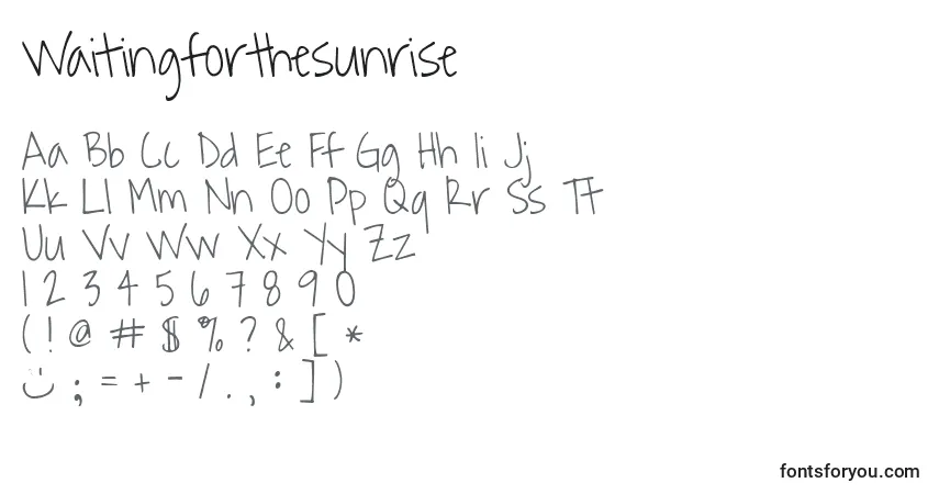 Waitingforthesunrise Font – alphabet, numbers, special characters
