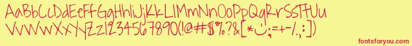 Waitingforthesunrise Font – Red Fonts on Yellow Background