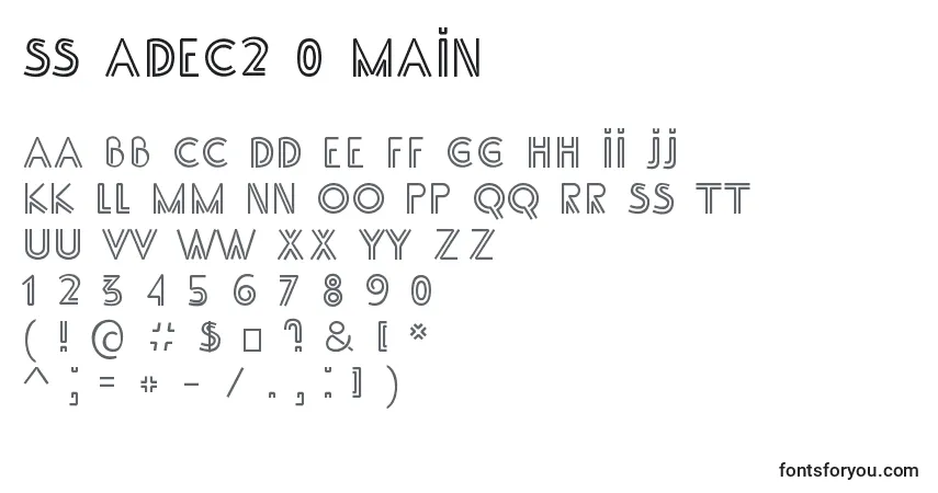 SS Adec2 0 main (141790)-fontti – aakkoset, numerot, erikoismerkit
