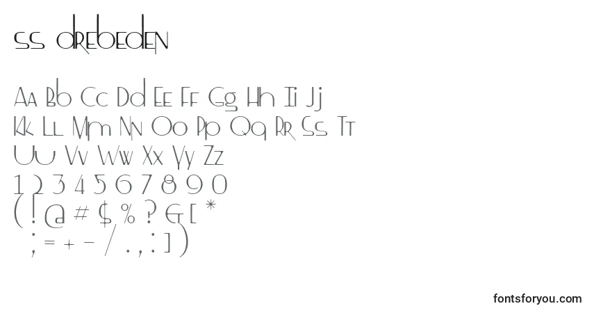 Fuente Ss drebeden - alfabeto, números, caracteres especiales